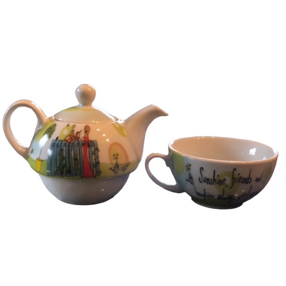 Creative Tops Teapot with Cup “ Born to Shop” Northamptonshire England - Picture 3 of 8